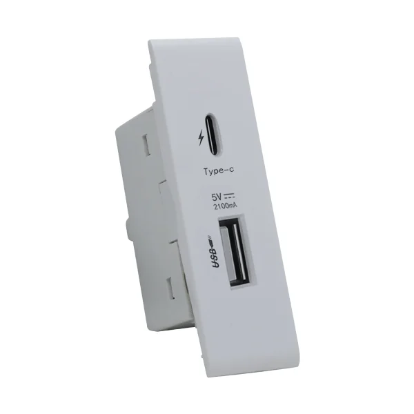 بريزة Usb + T.C كي تاب - أبيض