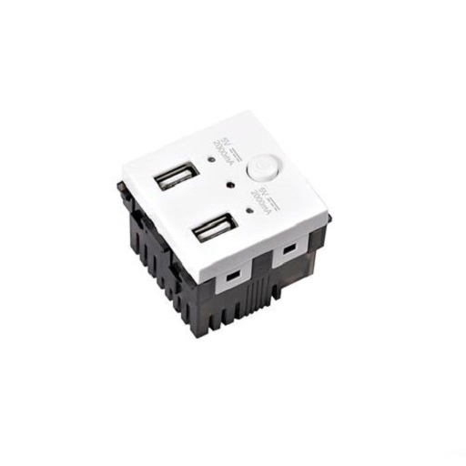 2-26 بريزة 2 مخرج USB جي فينوس - أبيض - الصورة 1