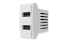 بريزة USB ثنائي أفينا ستار , أبيض